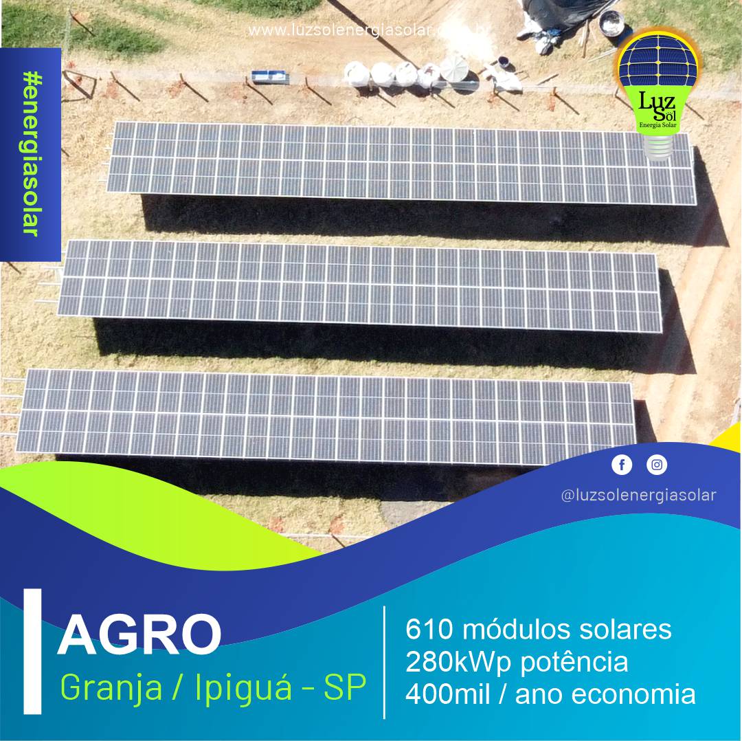 Energia Solar em Ipigu?/SP (Granja) - Luz Sol Energia Solar