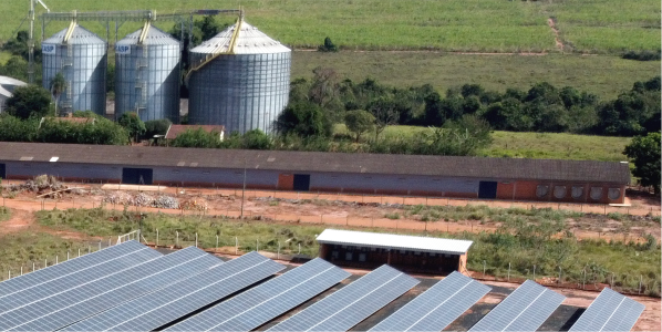 Imagem de painéis solares em um comércio