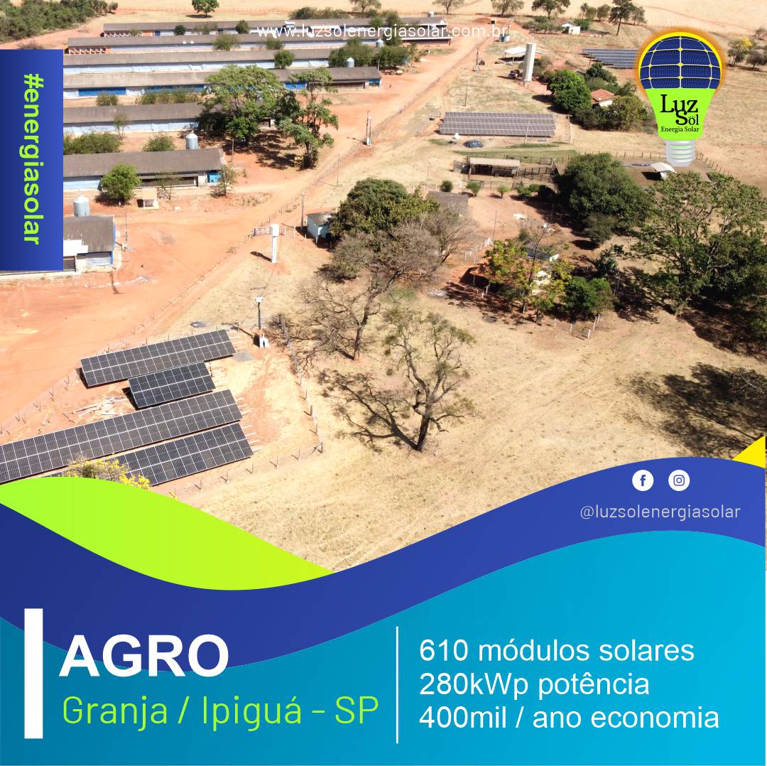 Energia Solar em Ipigu?/SP (Granja) - Luz Sol Energia Solar