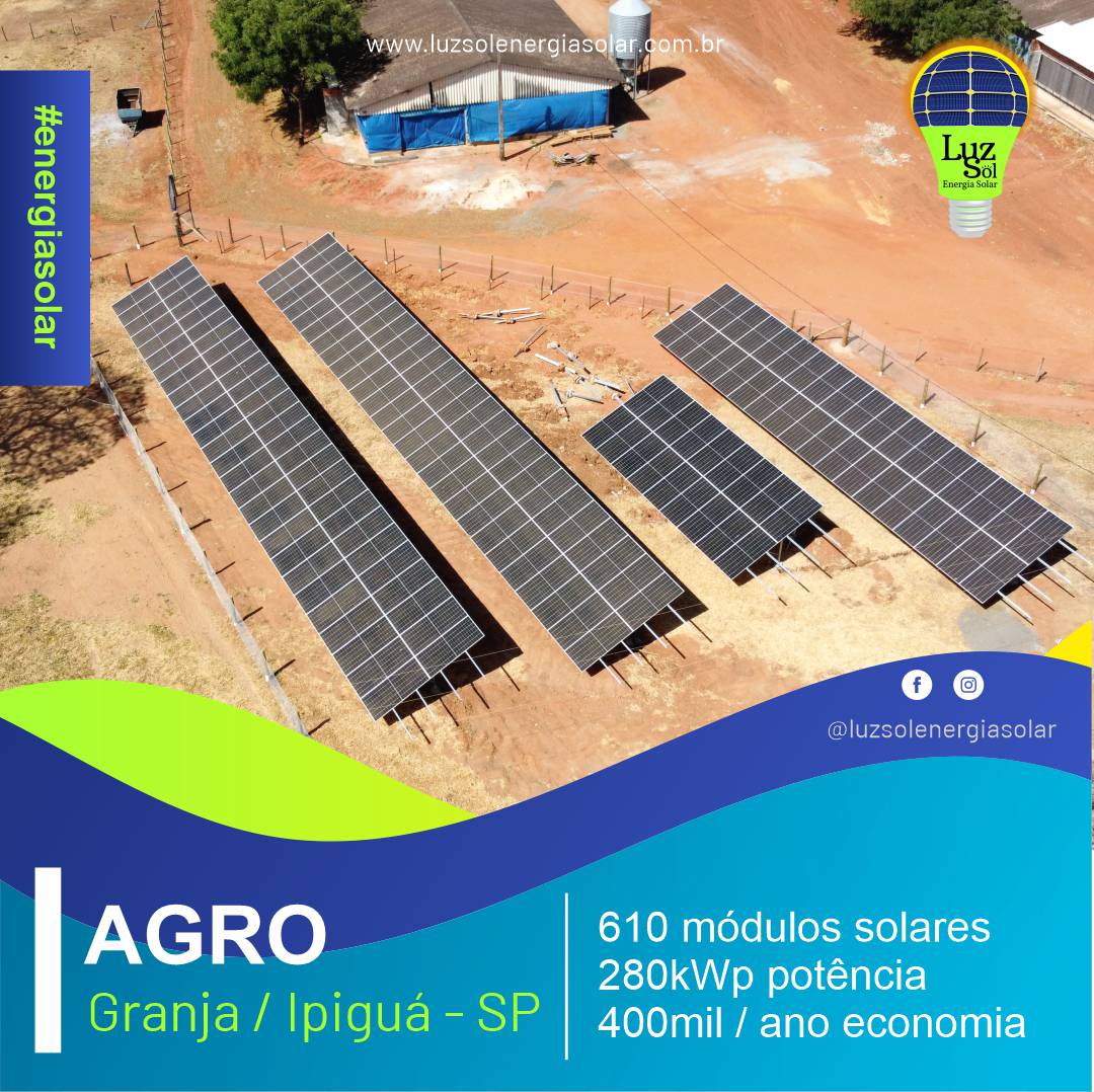 Energia Solar em Ipigu?/SP (Granja) - Luz Sol Energia Solar