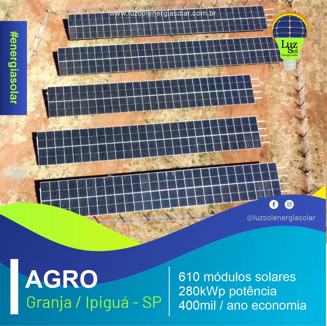 Energia Solar em Mirassol?ndia/SP (Granja) - Luz Sol Energia Solar